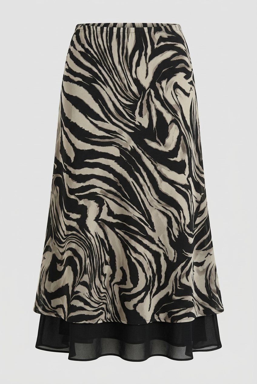 Gonna Lumina Zebra Flow singola su sfondo grigio perla