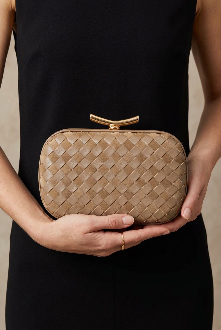 Borsa Ginevra beige con modella