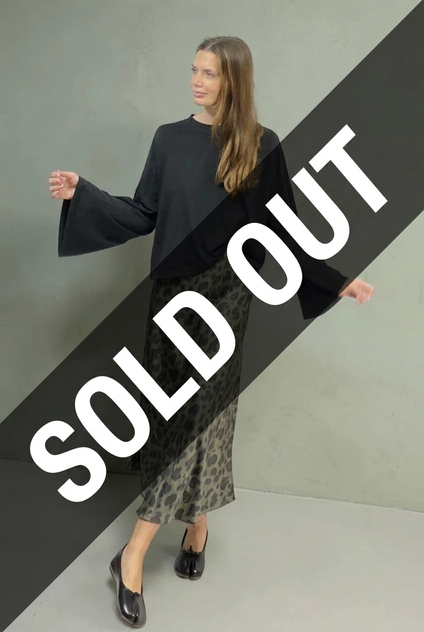 Gonna leopard con scritta SOLD OUT in diagonale