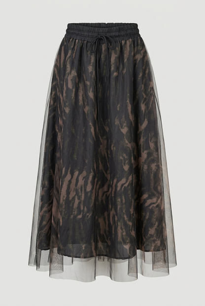 Gonna in tulle Wild Mist prima fantasia su sfondo grigio