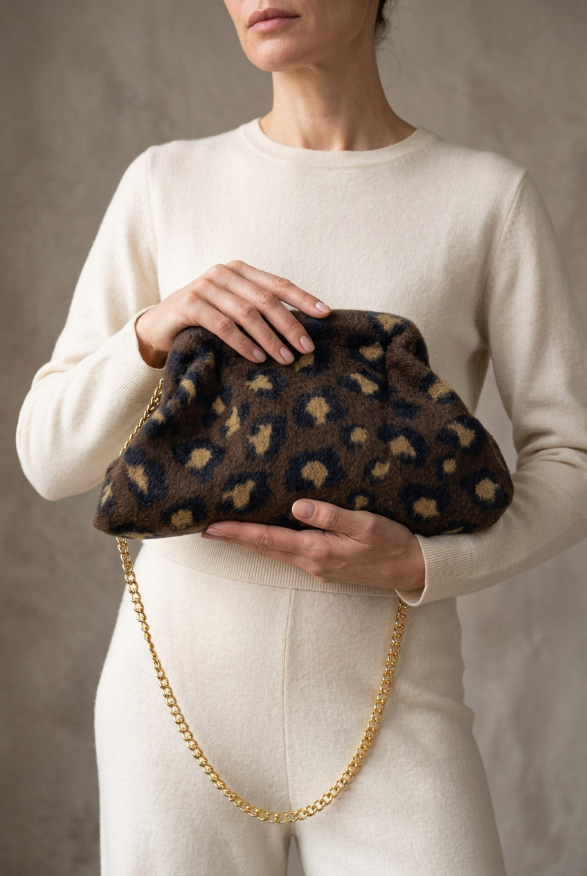 Borsa Nouvelle maculata con modella