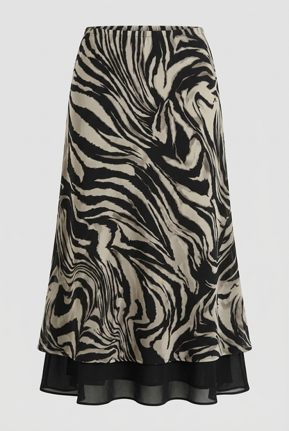 Gonna Lumina Zebra Flow singola su sfondo grigio perla