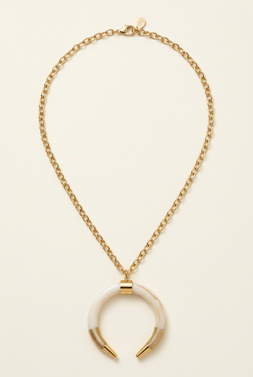 Collana Luna Avorio completa su fondo avorio
