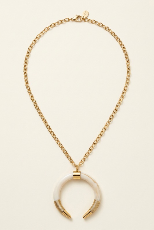Collana Luna Avorio completa su fondo avorio
